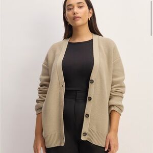 Everlane honeycomb cotton cardigan